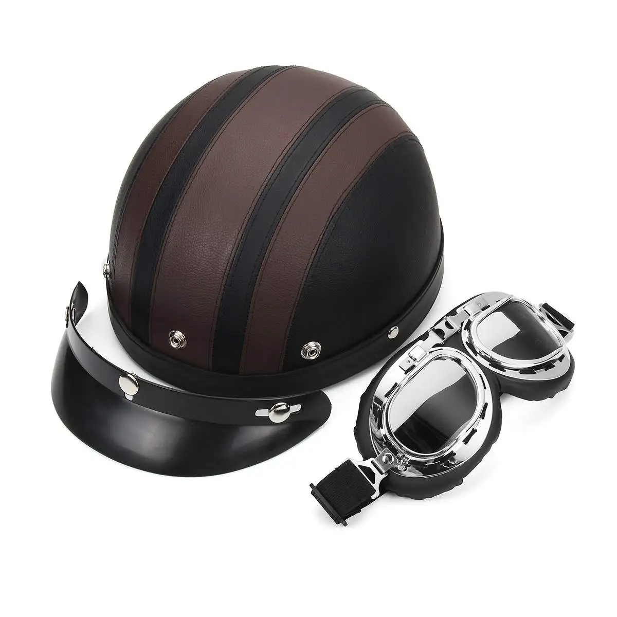 Motorcycle Helmets Electric Bicycle Helmet Open Face Dual Lens Visors Wind Goggles Men Women Scooter Motorbike Moto Bike | Автомобили и