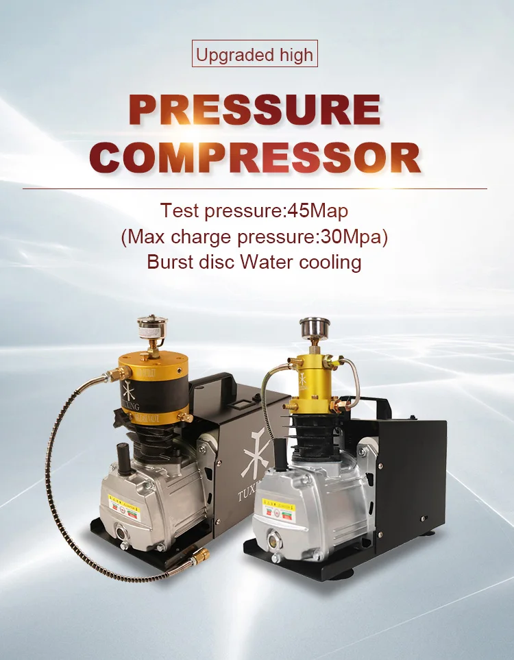 4500PSI 300BAR PCP Air Compressor Adjustable Pressure High Pressure Pump Electric Air Compressor for Airgun Scuba Rifle Inflator 18