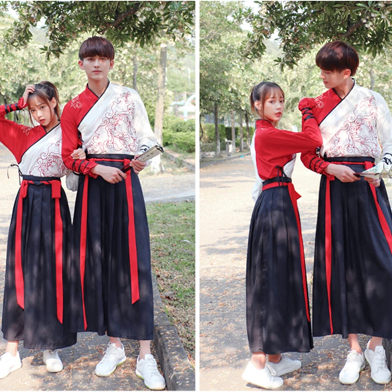 Старинные Китайские костюмы платье Hanfu для мужчин и женщин традиционный