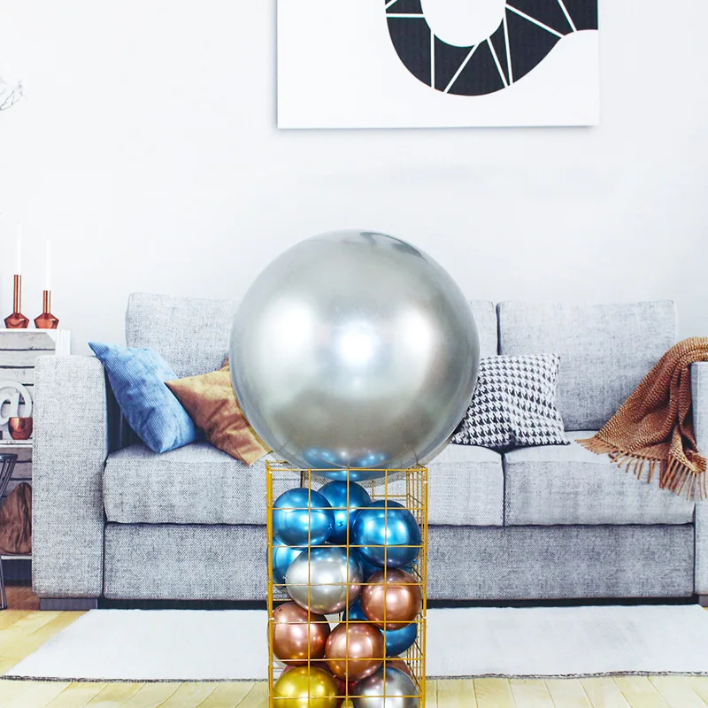 18 дюймов 1 шт. шары из латекса цвета металлик круглый цвет золотой серебристый