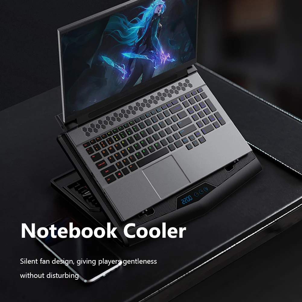 Охлаждающая подставка для ноутбука F6 Cool Cold с сенсорным управлением охлаждения 7