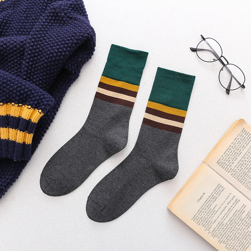 

Striped Sock Ladies Printing Women Socks Patchwork Sox Middle Tube Fashion Comfortable Retro Spring Summer Japanese Skarpetki