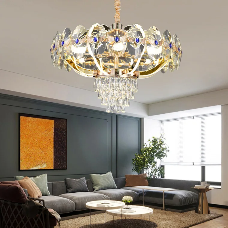 

Postmodern crystal chandelier creative personality atmospheric crystal lamp simple living room bedroom dining room chandelier