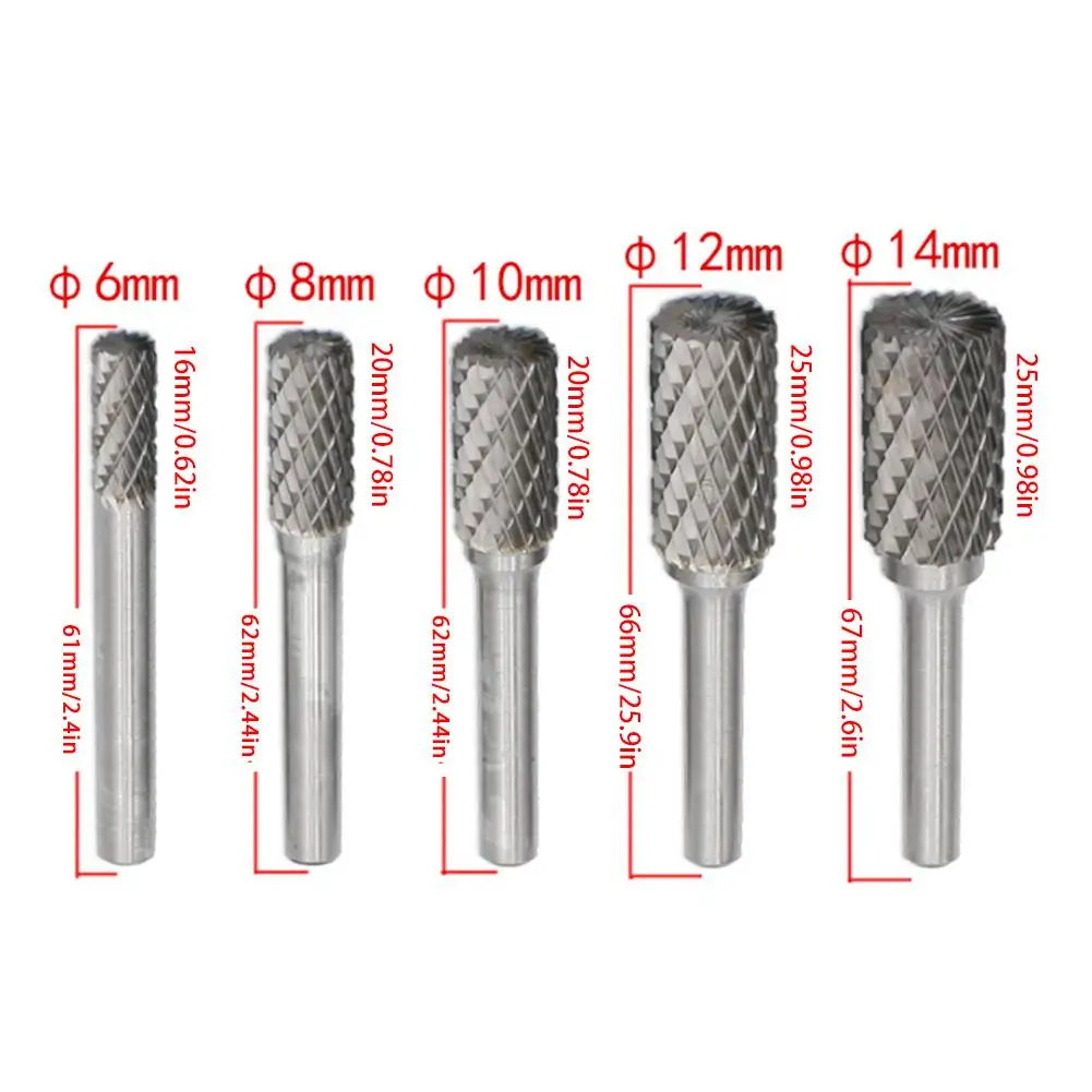 5 шт. цилиндрические фрезы из вольфрамовой стали 6 14 мм|Абразивные инструменты| |