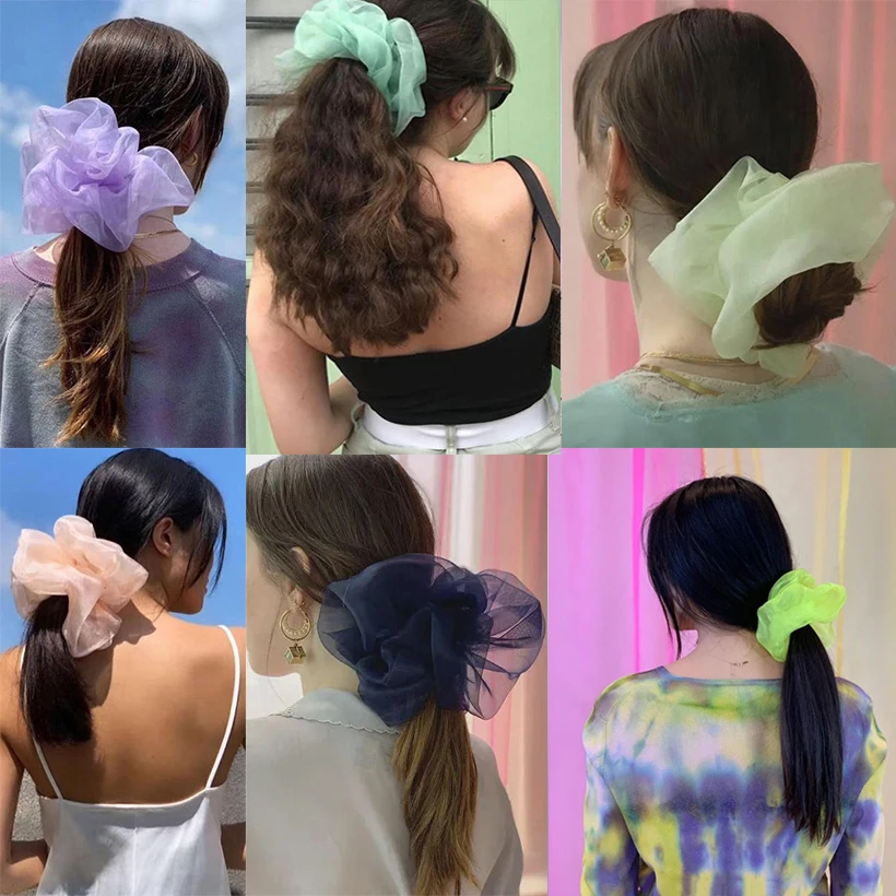 Резинки для волос в виде облака большие круглые крупные сетчатые резинки