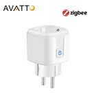 Смарт-розетка AVATTO Tuya ZigBee, европейская вилка, 16 А, с монитором питания, таймером, розетка для умного дома, беспроводная, работает с Alexa, Google Home, Gateway