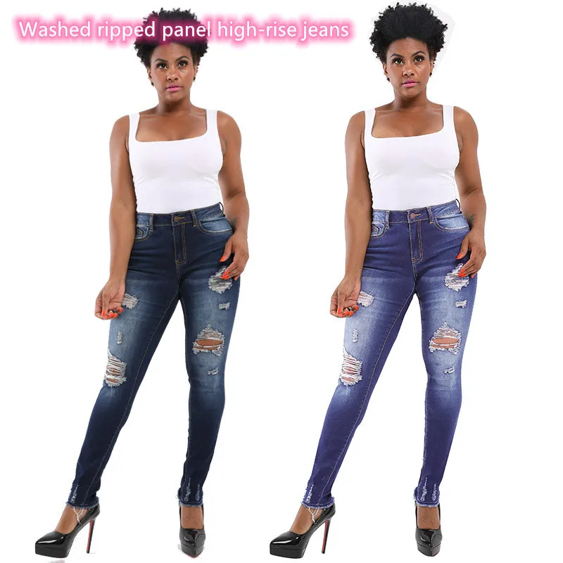 

Джинсы женские новые потертые рваные женские брюки-карандаш повседневные длинные джинсовые брюки джинсы с высокой талией уличная одежда ж...