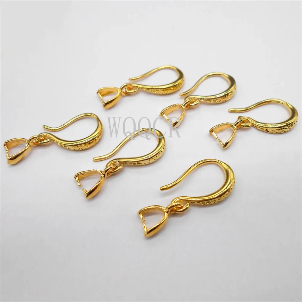 

10PCS 18K Gold Smooth Irregular Circle Surface Women's Matte Ear Hook Earrings Blank Base DIY Jewelry Making Result Accessory