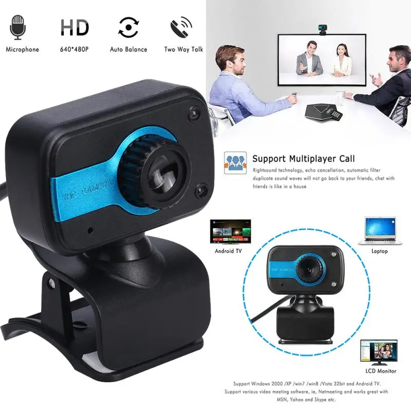 Горячая веб камера V3 480p USB 2 0 Компьютерная клип на ноутбук микрофон видео
