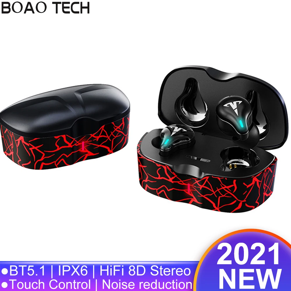 New Wireless Sports Headphones Gaming Earphones Bluetooth V5.1 Low Latency Game Headsets 8D Stereo Music Earbuds IPX6 Waterproof