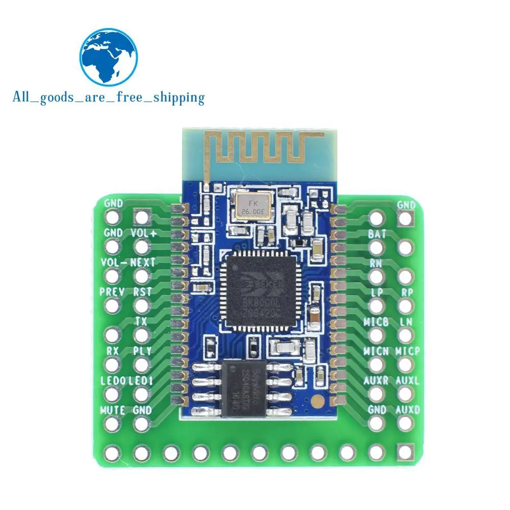 TZT Bluetooth стерео аудио модуль передачи BK8000L AT команды SPP Bluetooth динамик усилитель DIY - Цвет: 1 Set