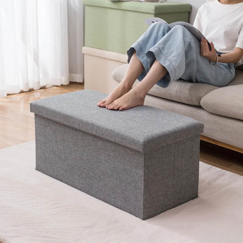 

Foldable Storage Boxes with Lid Shoe Bench Footstool Large Capacity Storage Tools Clothes Shoes Toys Sundries Home Organizer