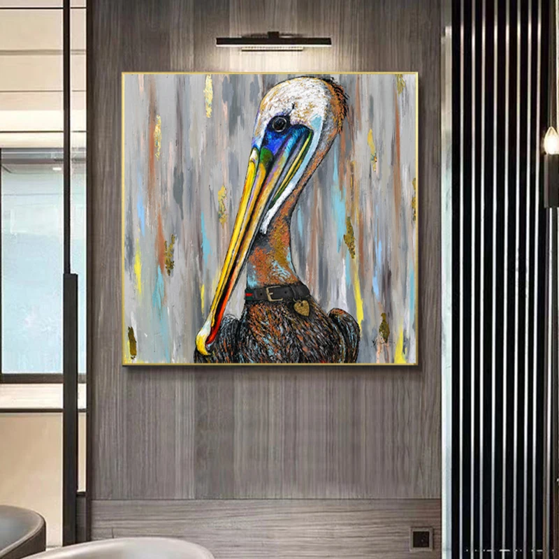 

RELIABLI ART Oil Painting Bird On Canvas Animal And Prints Canvas Pictures Wall Art For Living Room Medern Home Decoration