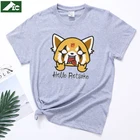 Футболка унисекс Hello Retsuko, одежда для мужчин и женщин, агрессивная футболка Aggretsuko с мультяшным рисунком, женские топы с милыми животными, европейский размер