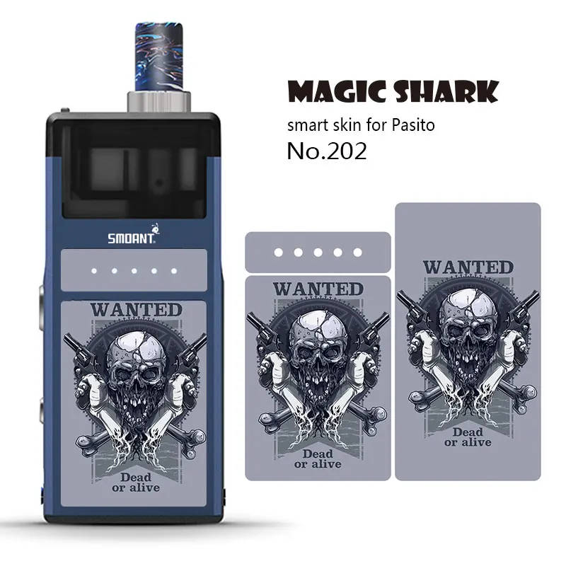 Волшебная Акула 2.5D стерео Собака Череп Пленка чехол вейп стикер для Smoant Pasito Pod |