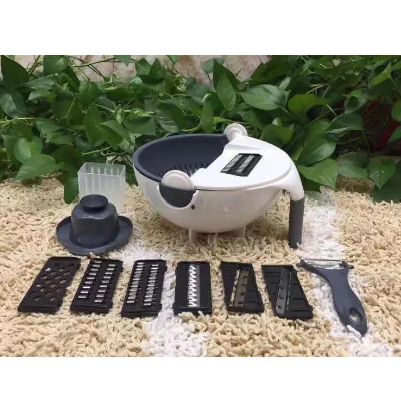 Mandoline Rotate vegetable slicer multifunction Cutter With Drain Basket onion Potato Fruit Shredder Grater Slicer Kitchen | Дом и сад
