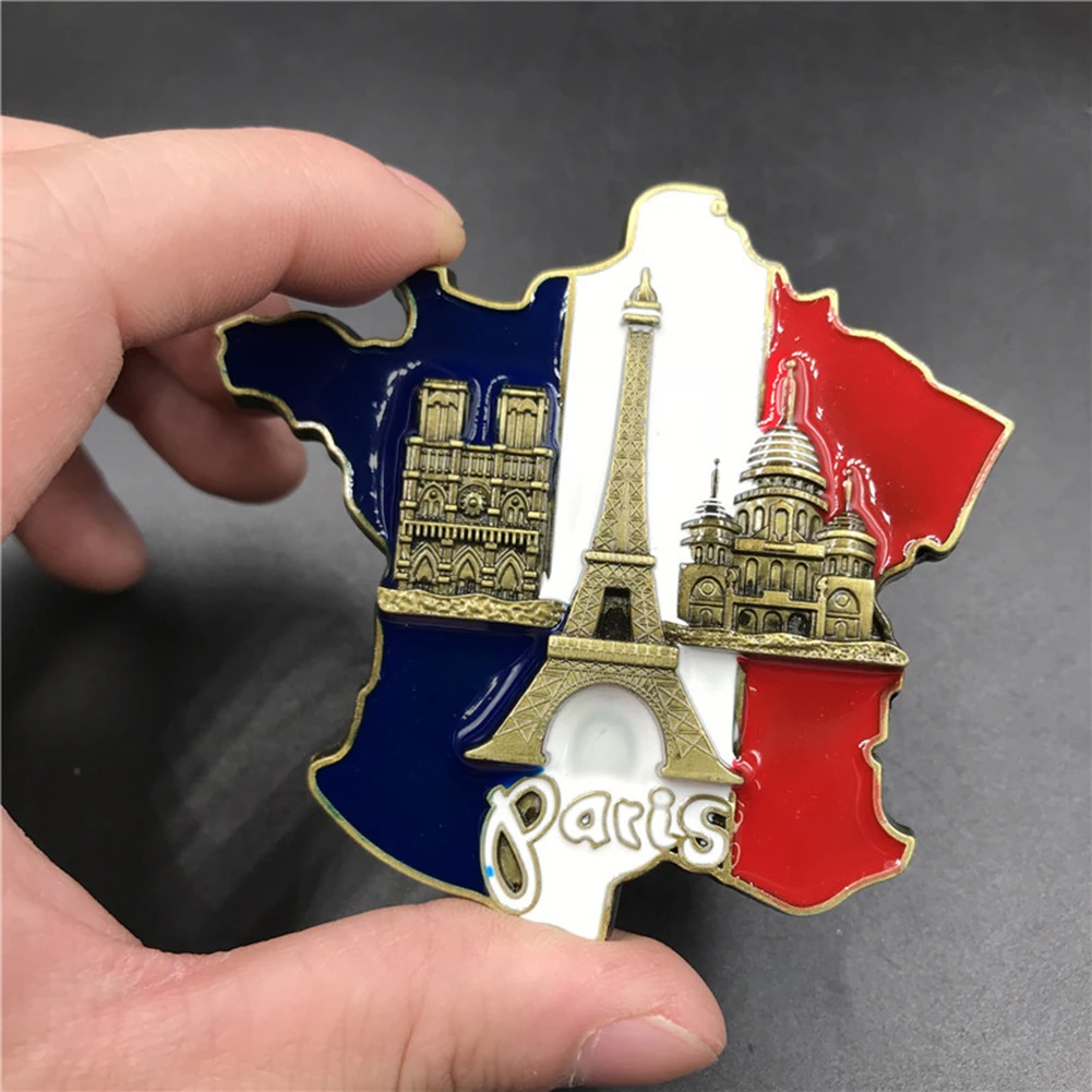 

1pcs Creative 3D Metal Magnet France Map Fridge Sticker Resin Sticker Paris Tourist Souvenir Home Decoration judicious