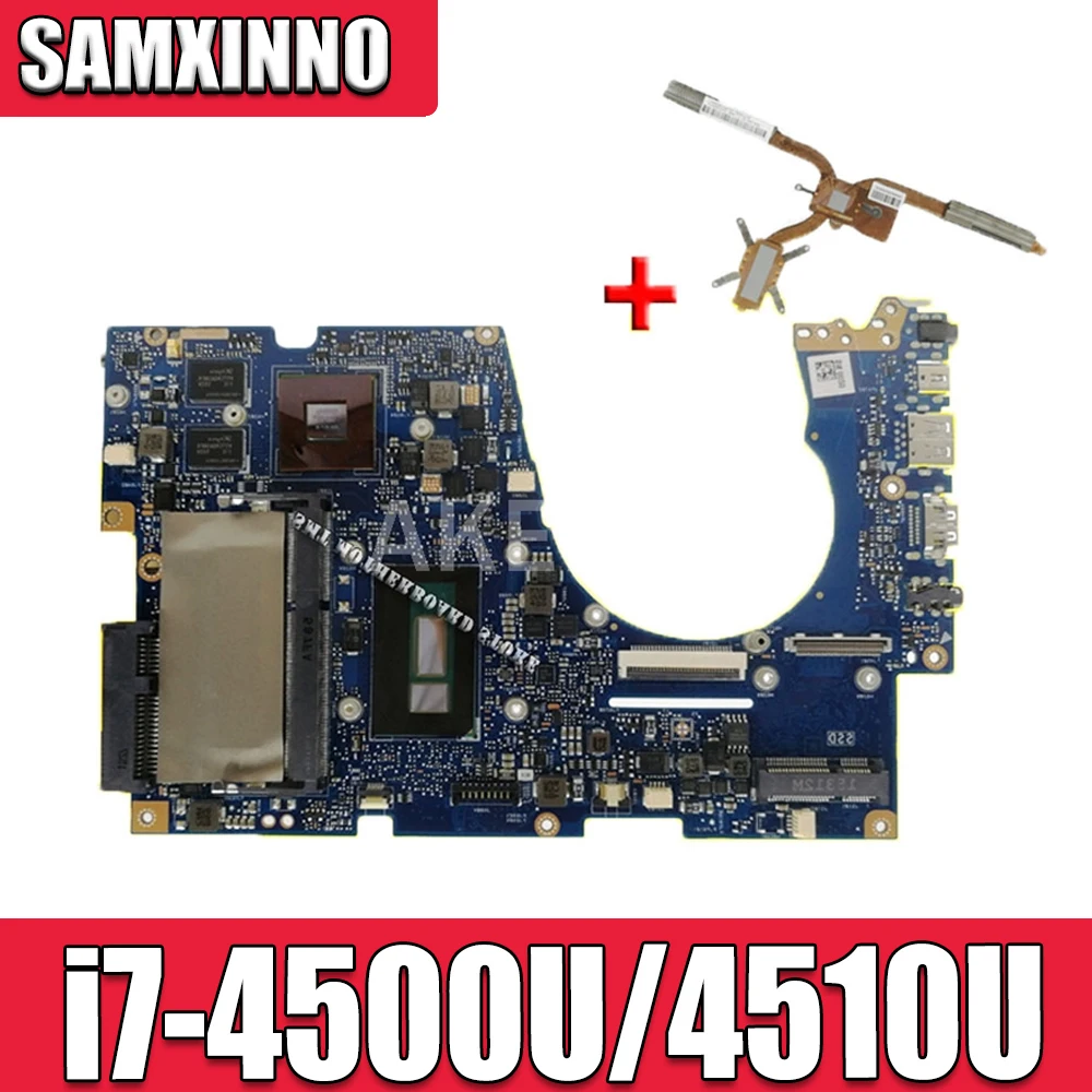 

Материнская плата для ноутбука Asus UX303UB UX303U UX303UB U303U, протестированная материнская плата ok GT840M, 4 Гб ОЗУ, i7-4500U/4510U CPU sed-Heatsink
