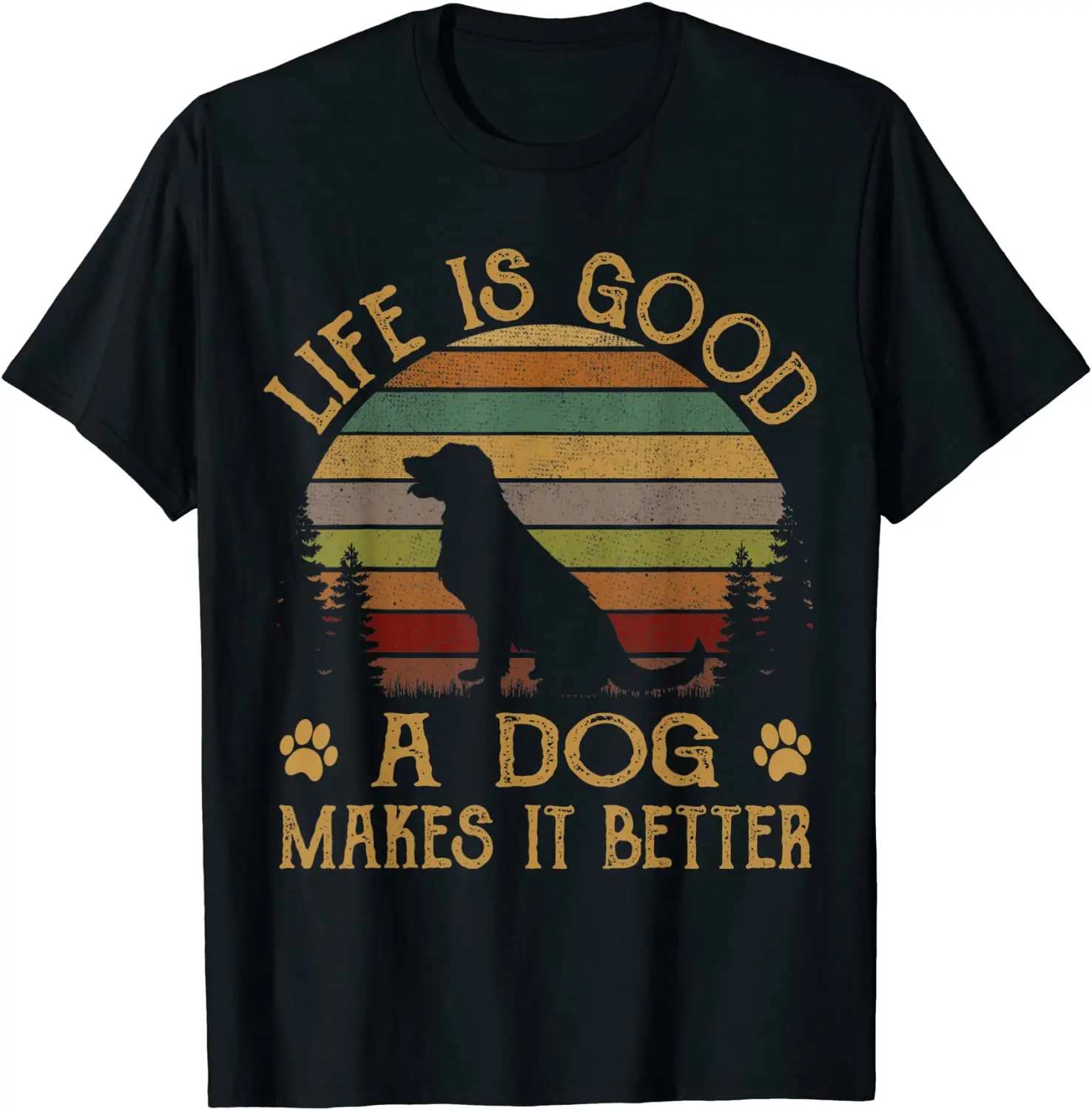 

Life Is Good A Dog Makes It Better Vintage Men's T-Shirt