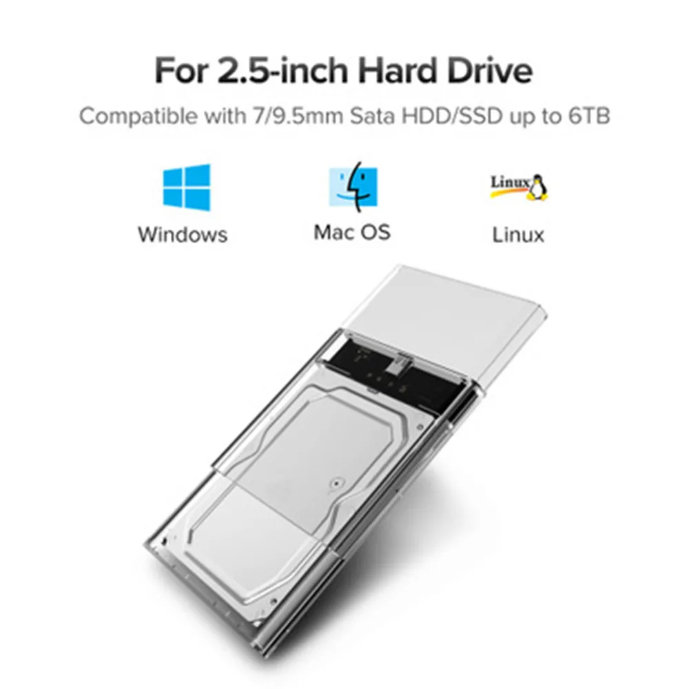 2 5 &quotUSB 3 0 SATA Hd коробка HDD жесткий диск Внешний корпус прозрачный инструмент