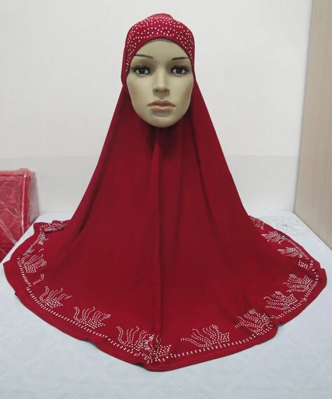 Мусульманская женщина khistar мгновенные шапочки под хиджаб головной платок стразы