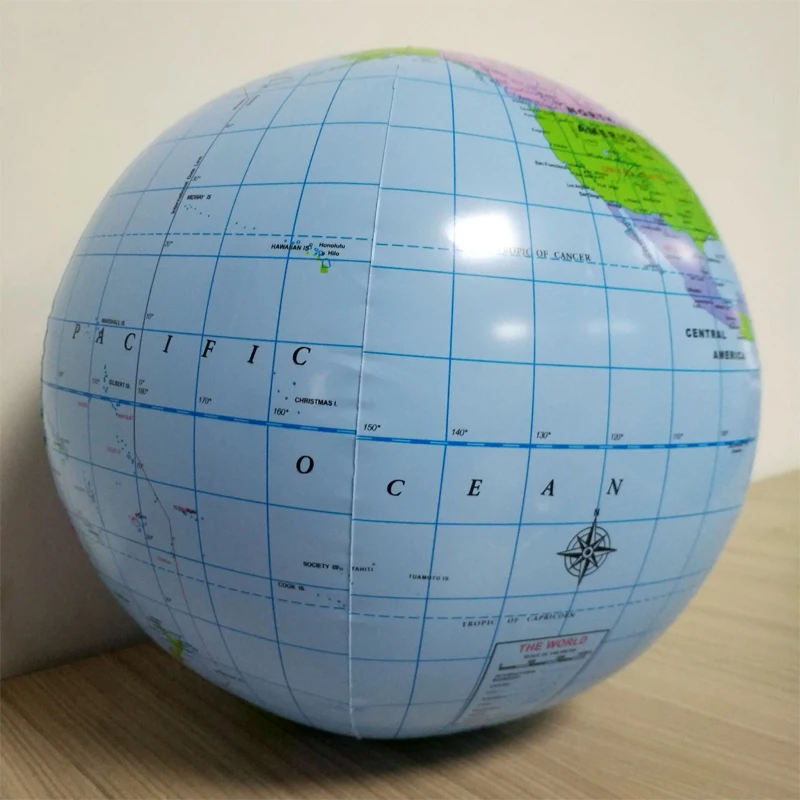 

1pcs 40CM Inflatable World Globe Map ball Squishy Toys Early Education Geography Toys Map Balloon Beach Ball Toy For Children