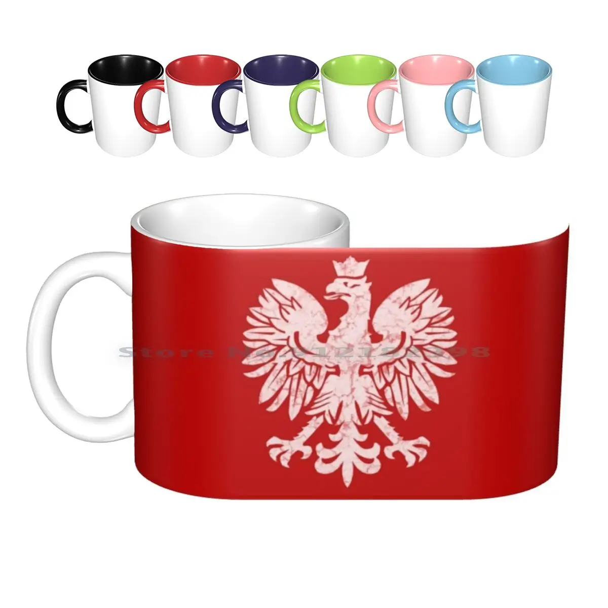 

Польские керамические кружки с белым орлом, кофейные чашки, Кружка для молока и чая, польский флаг с орлом, традиционная птица, Sigil, Европа, креативная