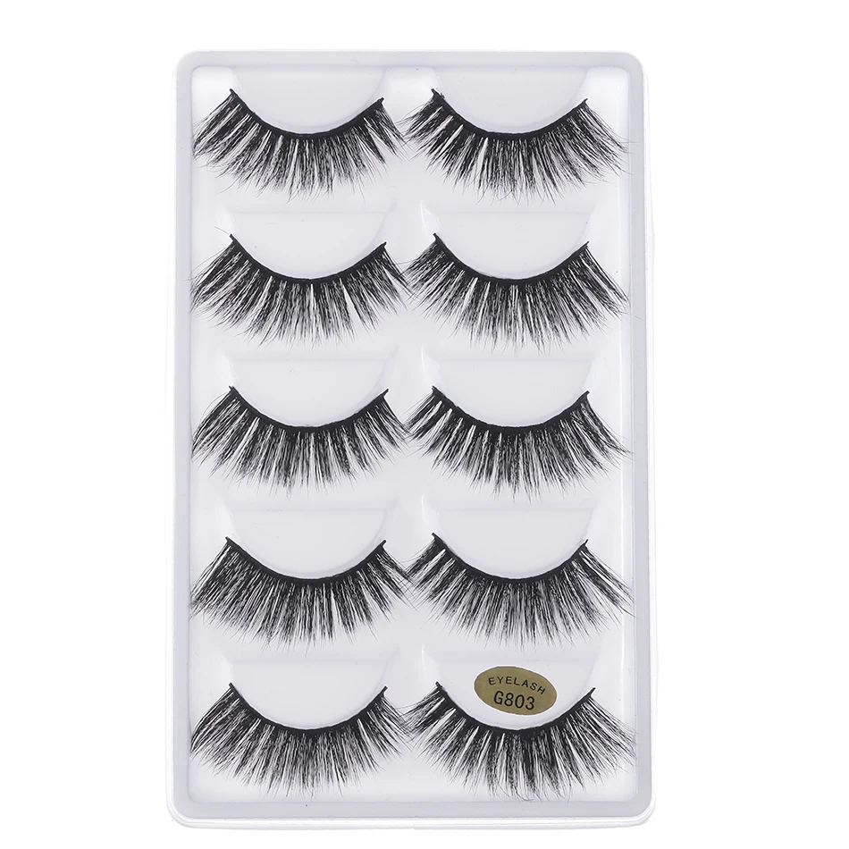 5 пар 3D норковые натуральные накладные ресницы толстые длинные ручной работы