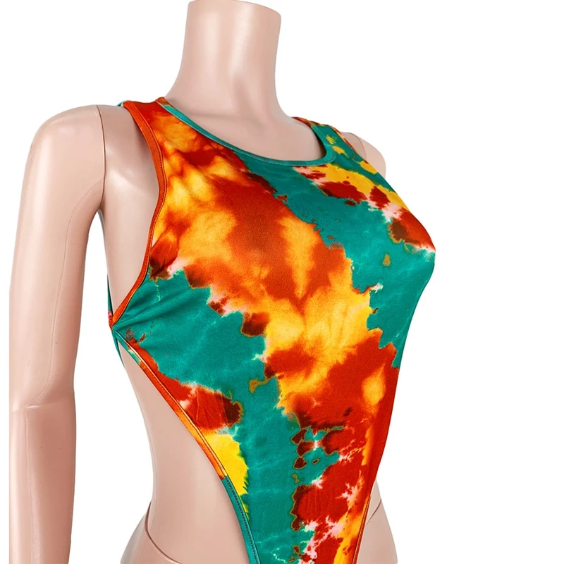 

Women Tie Dye Two Piece Set Summer Sexy Matching Sets 2020 Bodysuit Top and Long Pants Set Women Bodycon 2 Piece Club Outfits