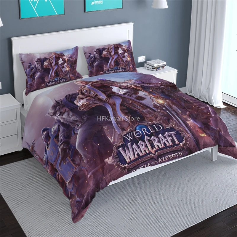 

Home Textile Cartoon World of Warcraft Printed Bedding Set Bedclothes Bed Linen Duvet Cover Pillowcase Twin Full Queen King Size