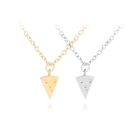 5 geometric triangle pizza cake pendant necklace lucky good friends friendship necklace cheese food necklace clavicle jewelry