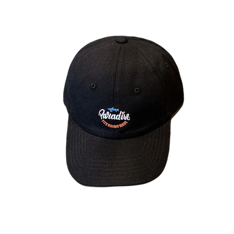Baseball cap female Korean version wild fashion trend soft top letter embroidery big head is thin duck tongue hat male