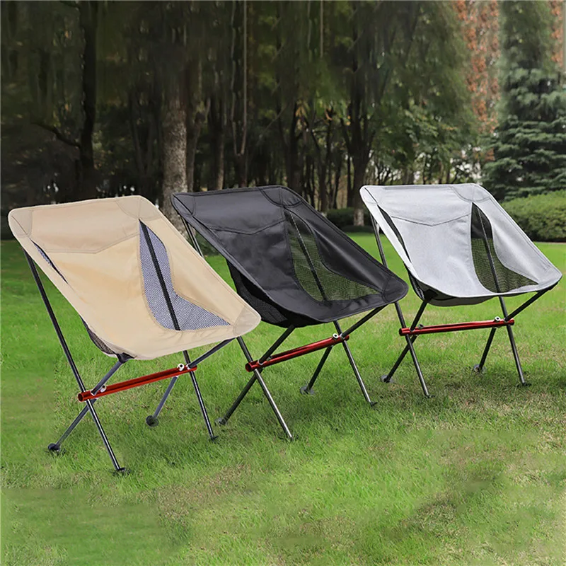 Outdoor Camping Picnic Portable Ultra-Light Fishing Folding Chair Breathable Wear-Resistant Aluminum Alloy Backrest Moon | Спорт и