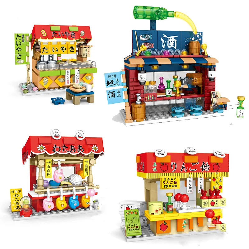 Конструктор сделай сам из серии уличный вид в японском городе баре ресторане |