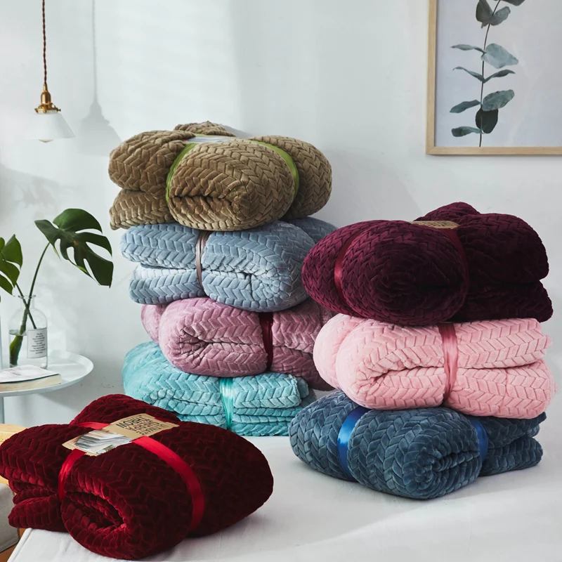 Супермягкое теплое зимнее постельное белье однотонные фланелевые одеяла из