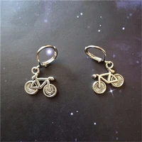 bicycle leverback earrings sports cycling bikers gift bicycle jewelry bike loverear clip earrings puncture earrings
