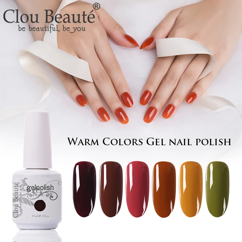 Осенний гель для ногтей Clou Beaute Теплый Цвет s 15 мл желто оранжевый цвет бридные
