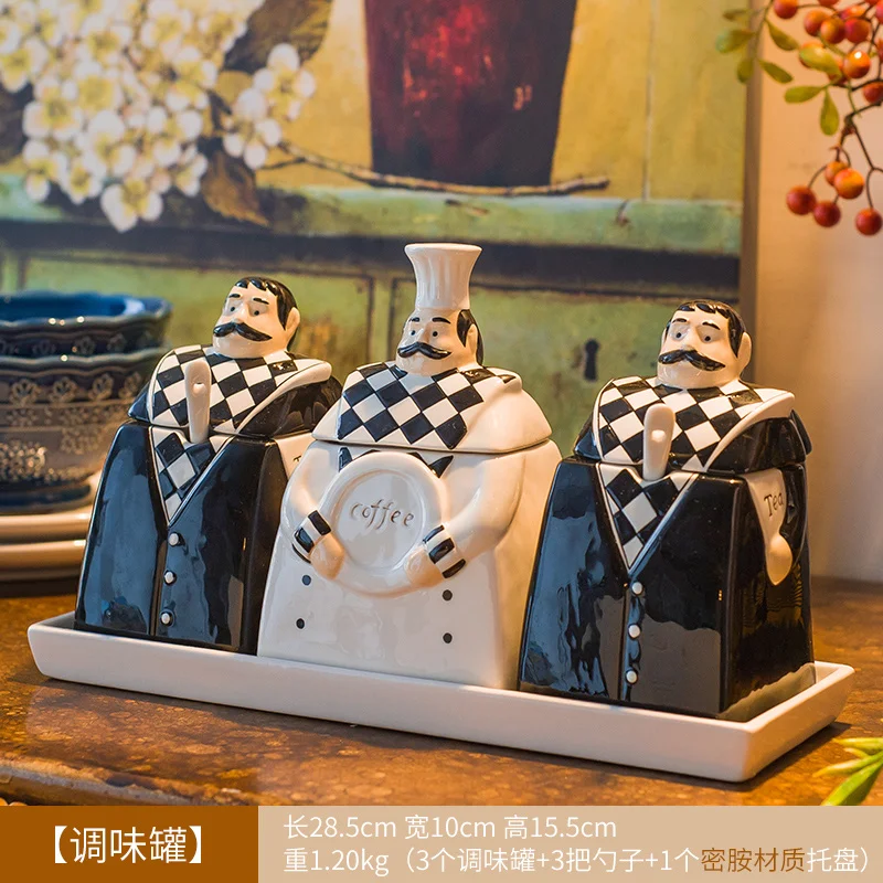 Набор керамических резервуаров для приправ Креативные кухонные принадлежности