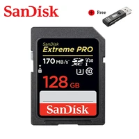 sandisk original sd card 32gb 64gb 128gb 256gb extreme pro sdhcsdhxc memory card c10 u3 v30 uhs 1 flash card for camera