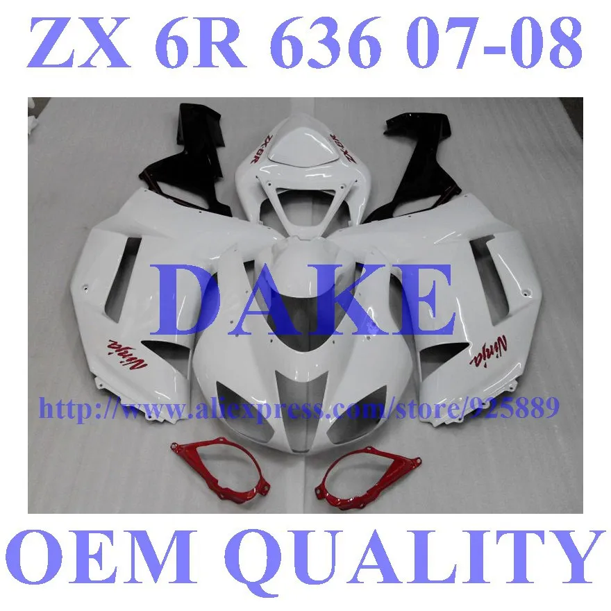 

Best White Fairings FOR Kawasaki NINJA ZX 6R 636 07 08 ZX-6R Tim ZX6R 2007 2008 ZX 6R 07 08 Fairing Kit Dde30