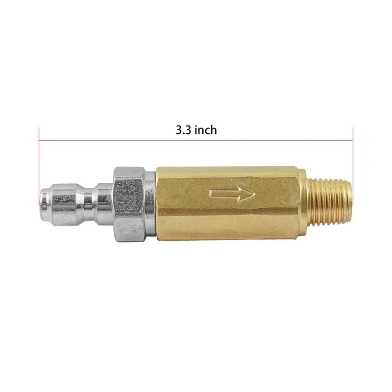 

Brass High Pressure Washer Nozzle Filter, 1/4 Inch Quick Connector Inlet with NPT 1/4 Inch Threaded Outlet, 5000 PSI