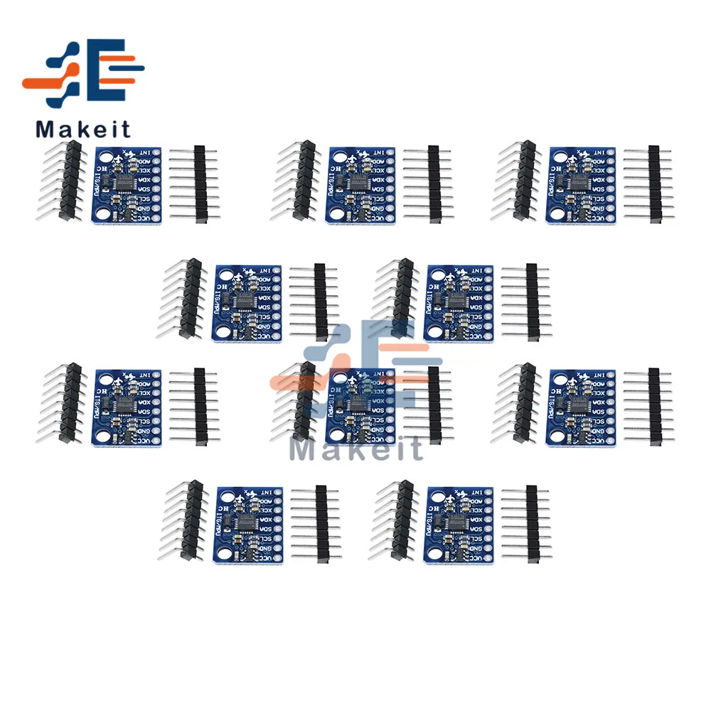 10 шт. GY521 GY 521 MPU6050 MPU 6050 IIC I2C интерфейс 3 Axis аналоговый гироскоп датчик акселерометр