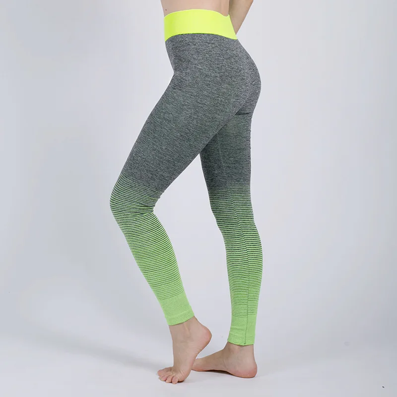 Бесшовные Компрессионные Леггинсы для йоги с эффектом омбре облегающие