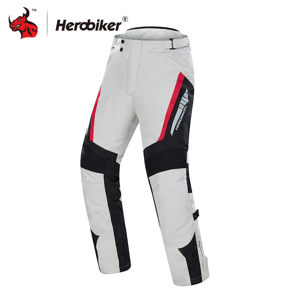 Брюки HEROBIKER мотоциклетные водонепроницаемые, защитная Экипировка, мотобрюки для мотокросса, мотобрюки для верховой езды на 4 сезона - изображение
