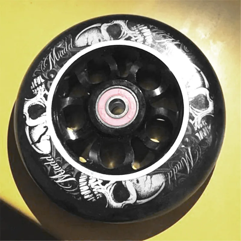 MADD 110mm Алюминиевый сплав встроенные скоростные колеса для катания на коньках MX фирменные 88A белые 100 мм черные 110 мм высокоэластичные и точные железные колеса - Цвет: MADD 110mm