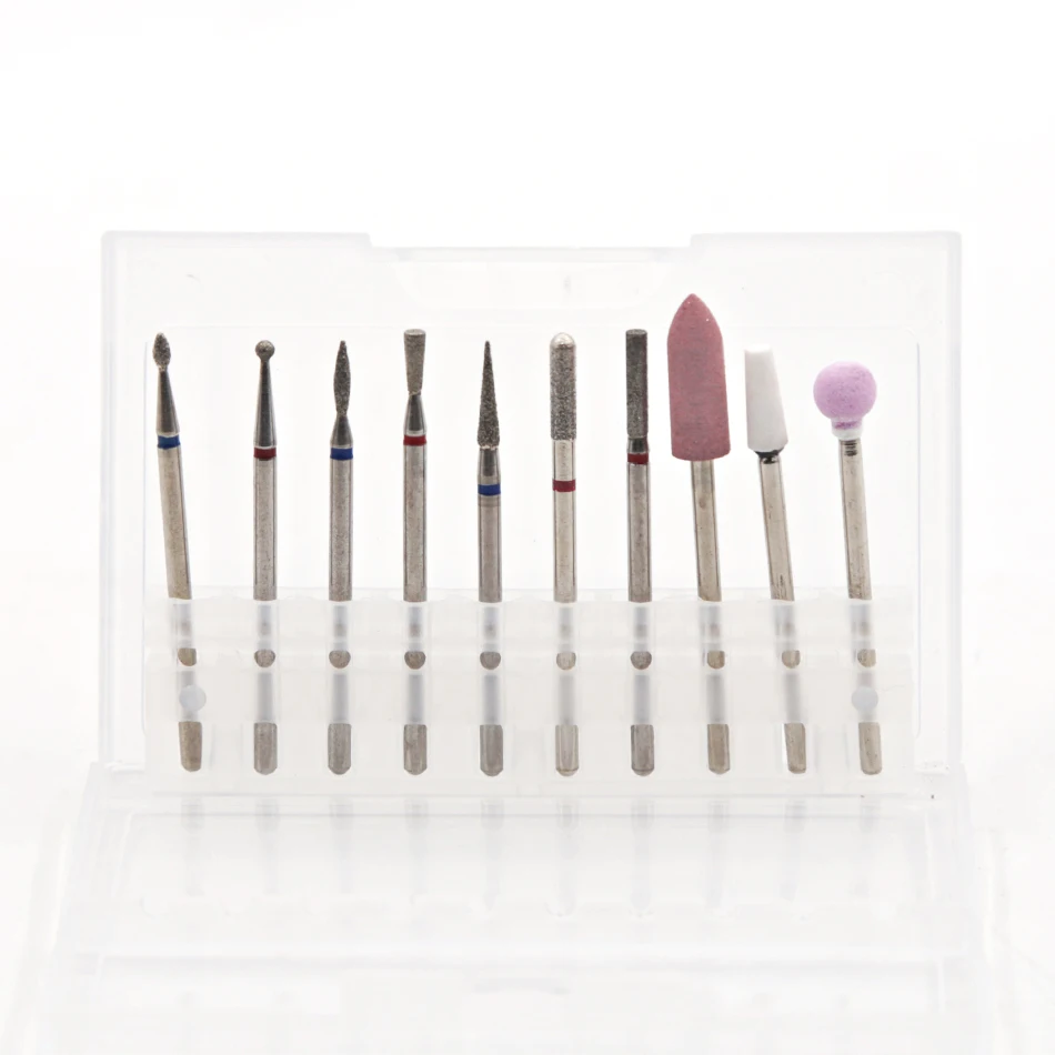 2 10PCS Diamond Cutters for Manicure Set Silicon Ceramic Nail Drill Bits Set Cutters for Nail Drill Machine Cutters for Pedicure - Цвет: 2