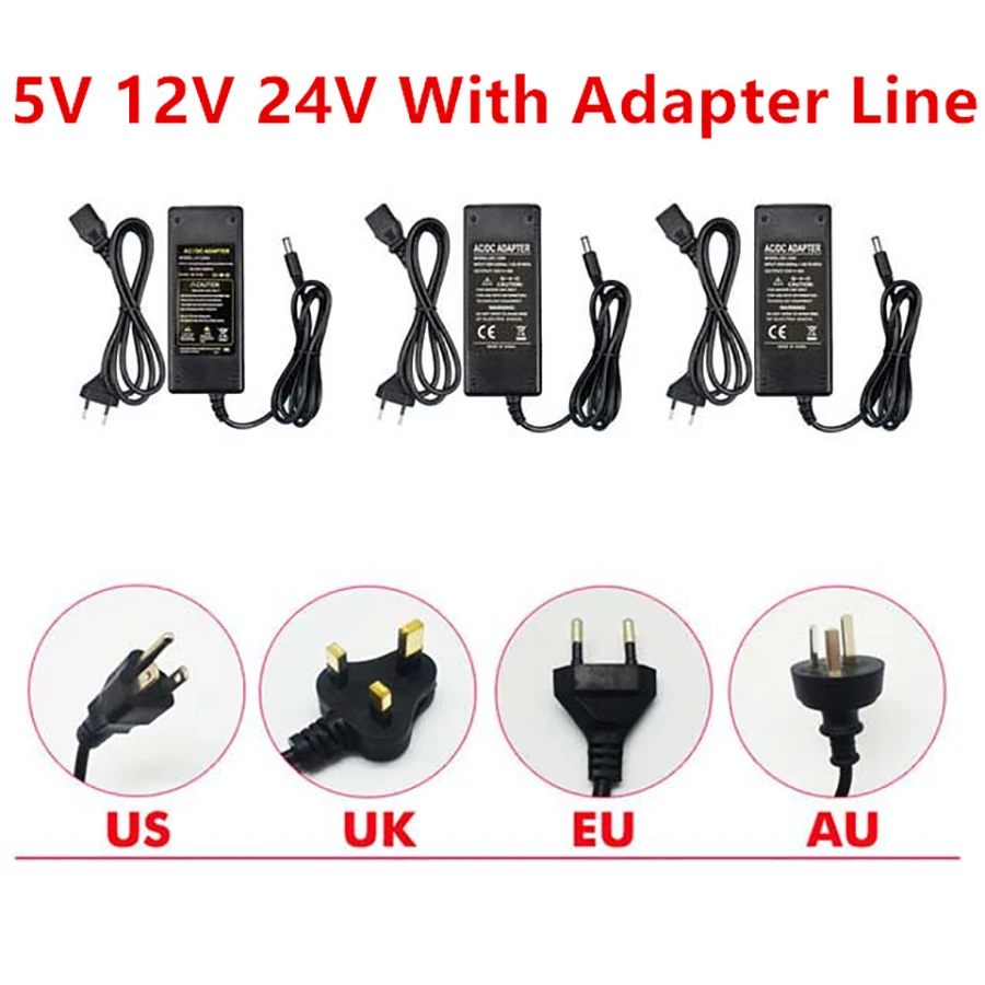 Мощность адаптер питания переменного тока 220V DC/DC 5V 12V 24 V светодиодный драйвер 1A 2A