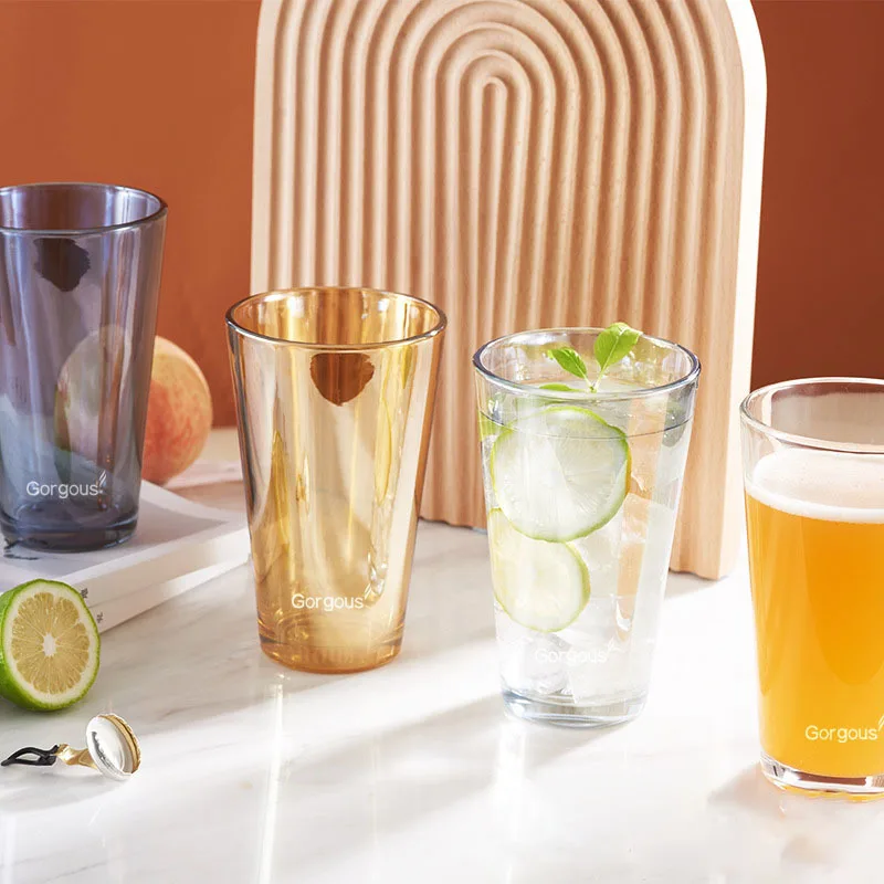 USSC 450ML Nordic Style Sense Of Luxury Breakfast Glass Milk Beer Cola Juice Cold Drink Cups Water Bottle Cup HZ026 | Дом и сад