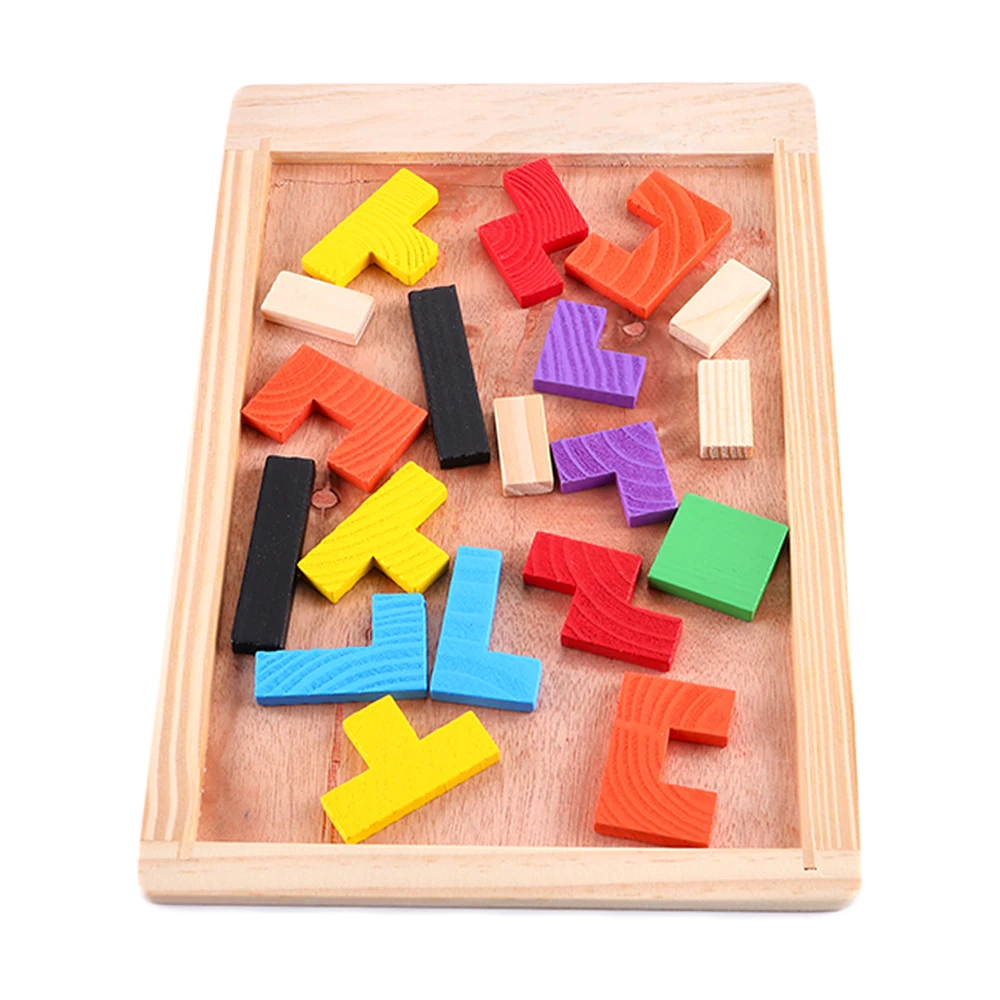 Пазлы тетрис деревянные для мальчиков и девочек яркие|Пазлы| |