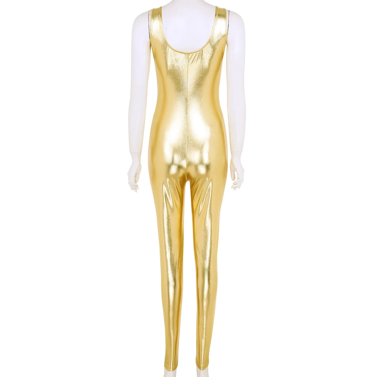 Женский Блестящий металлический Купальник для танцев одежда без рукавов u